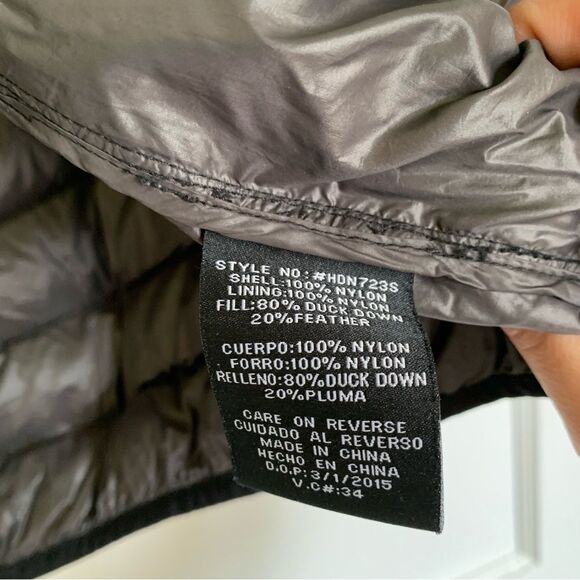 Men's Medium Black Down Puffer Vest Full Zip & Zip Povkets Hawke & Co - Picture 6 of 8